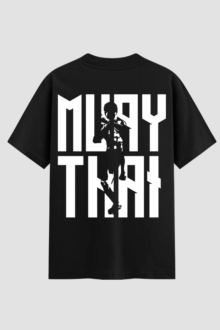 Camiseta Oversized Suedine Muay Thai Vertical Script