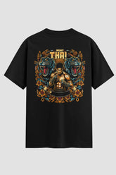 Camiseta Oversized Muay Thai Warrior – Onfight Oversized Muay thai OnFight P Preto Masculino