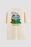 Camiseta Oversized My First Knife Fight Onfight Engraçada OnFight P Off White Masculino