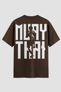 Camiseta Oversized Suedine Muay Thai Vertical Script
