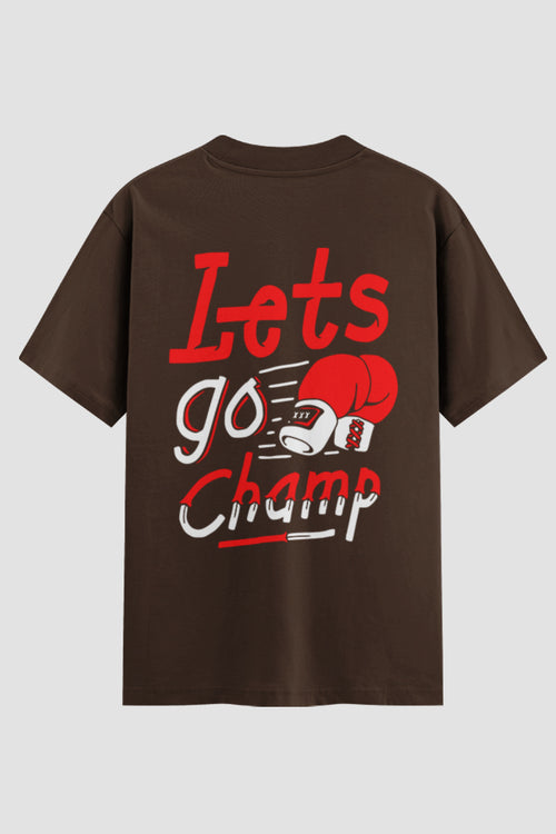 Camiseta Oversized Suedine boxe Lest go champ