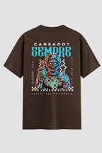 Camiseta Oversized Suedine Jiu-Jitsu Cansado Sempre