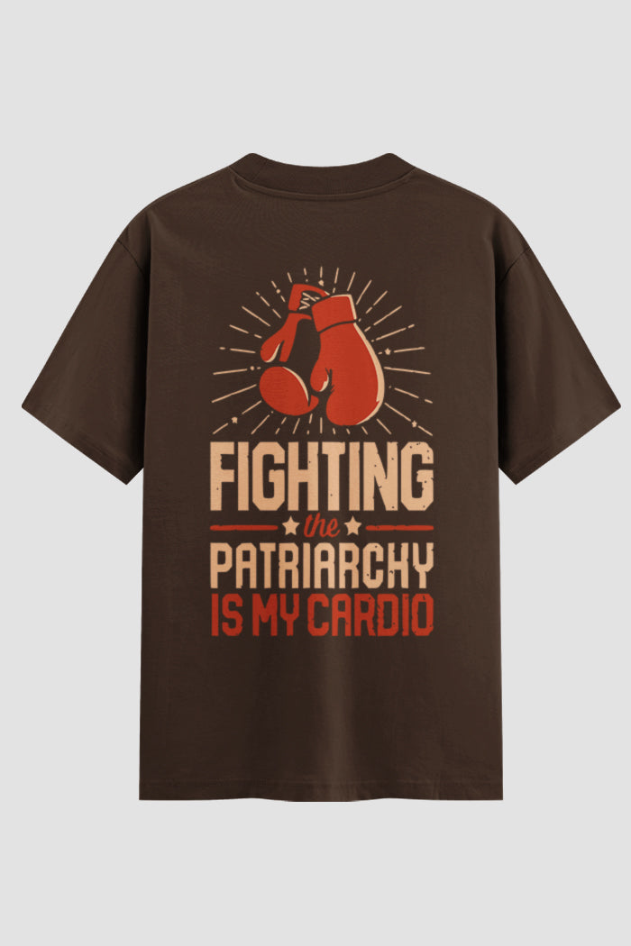 Camiseta Oversized Suedine boxe fighting the patriarchy
