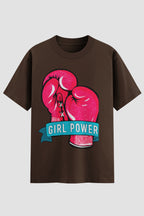 Camiseta Oversized feminina Girl Power - Estampa Frontal