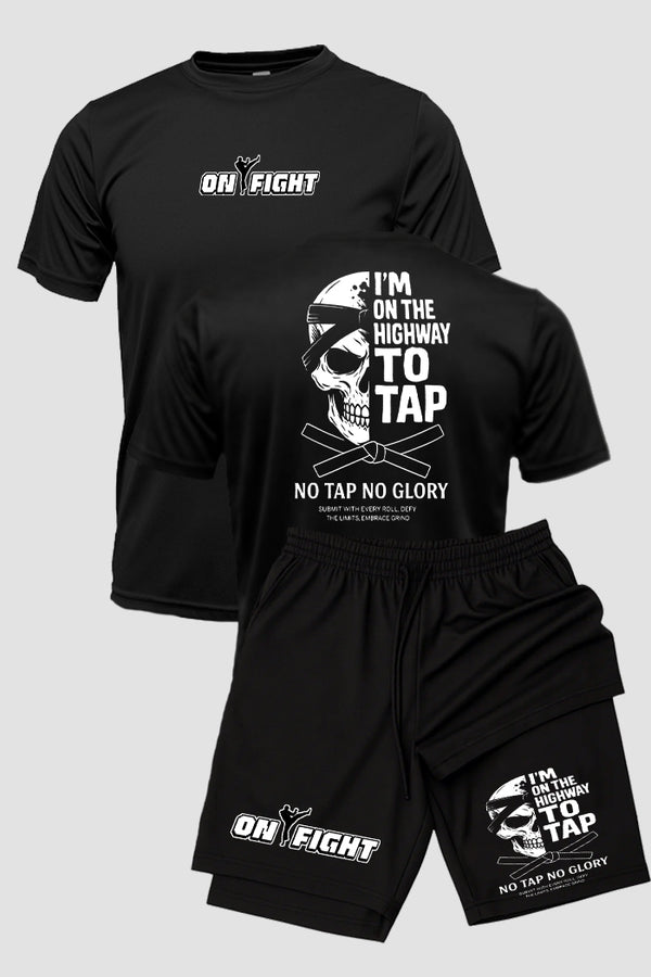 Kit Camiseta Dryfit com Short Dry Fit Jiu Jitsu im on the highway