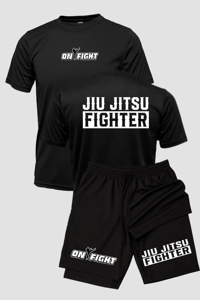 Kit Camiseta Dryfit com Short Dry Fit Jiu Jitsu Fighter Team
