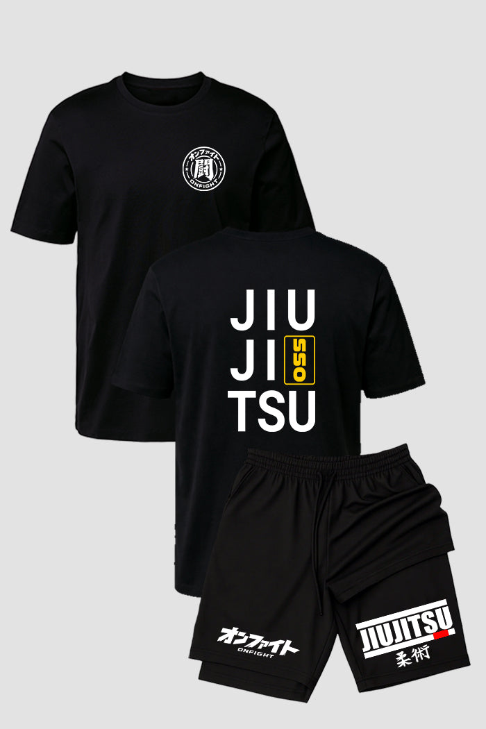 Kit Camiseta algodão com Short Dry Fit Jiu Jitsu OSS