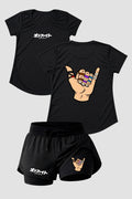 kIT Camiseta Dry fit e short  2 em 1 dry fit femino Hang Loose Faixas