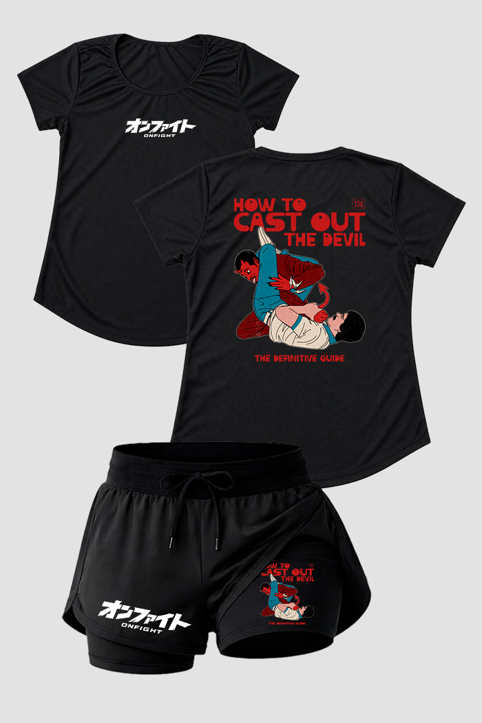 kIT Camiseta Dry fit e short  2 em 1 dry fit femino How to Cast out the Devil