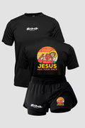 kIT Camiseta Dry fit e short  2 em 1  Jesus Has Your back