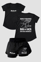 kIT Camiseta Dry fit e short  2 em 1 dry fit femino pareço bonzinho modelo 1