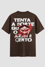 Camiseta Oversized Jiu-Jitsu tenta a sorte que o azar é certo