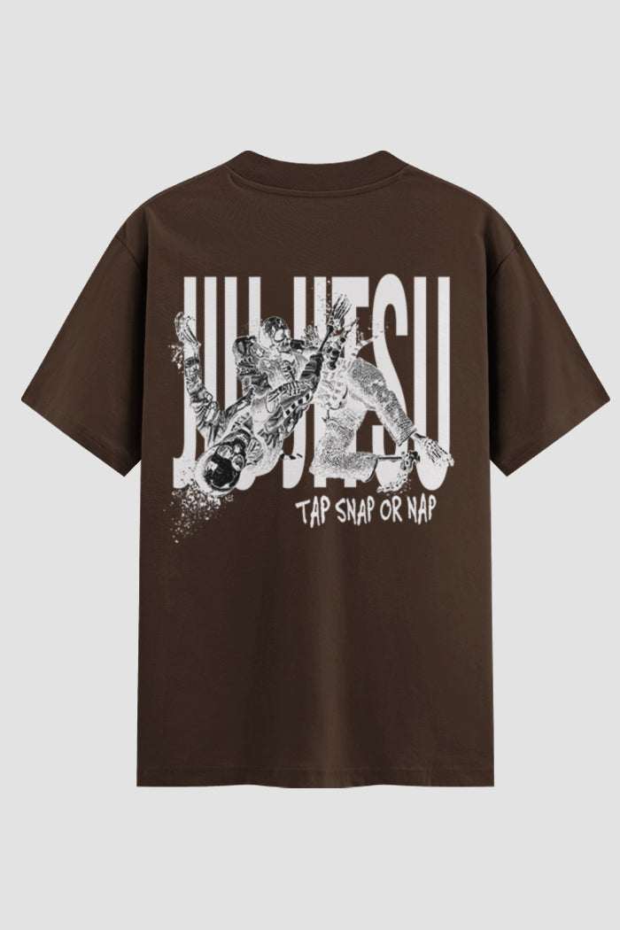 Camiseta Oversized Suedine Jiu-Jitsu Tap snap or nap