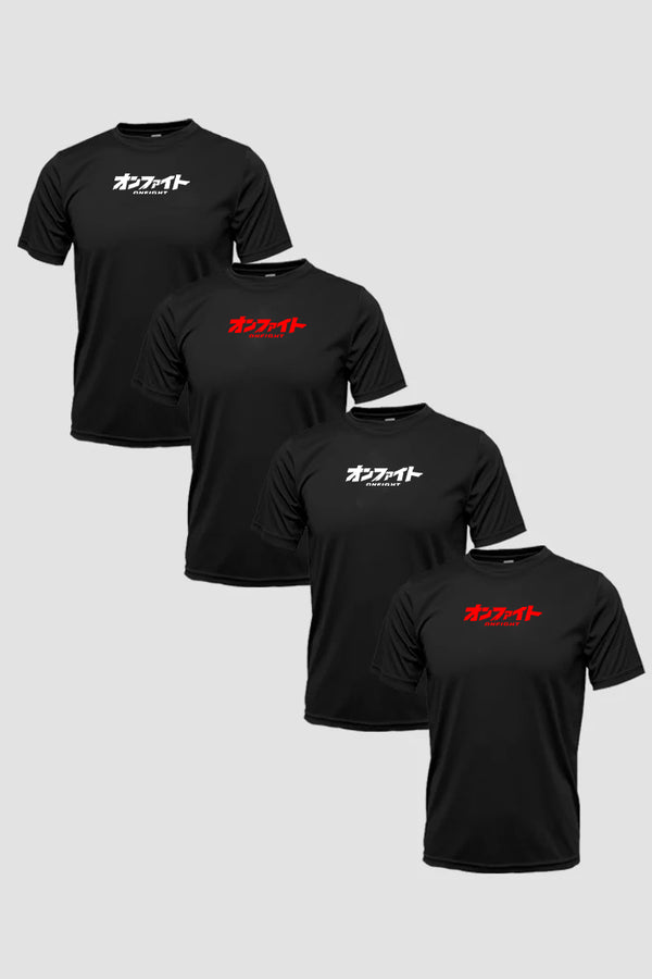 Kit 4 Camiseta Dry fit Onfight preto e branco