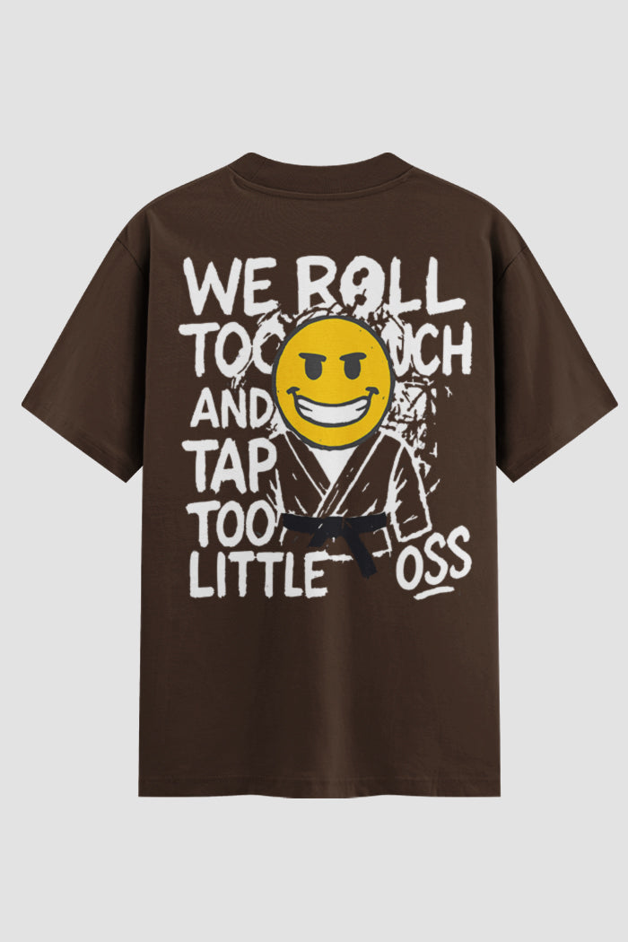 Camiseta Oversized Suedine Jiu-Jitsu We Roll Too Much