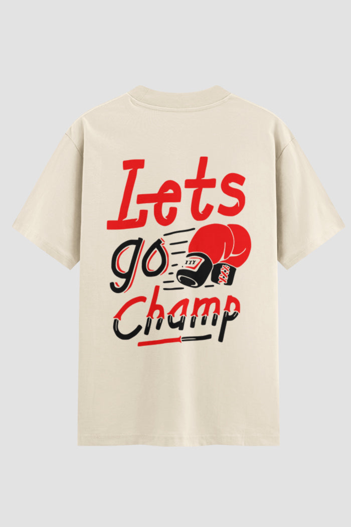 Camiseta Oversized Suedine boxe Lest go champ
