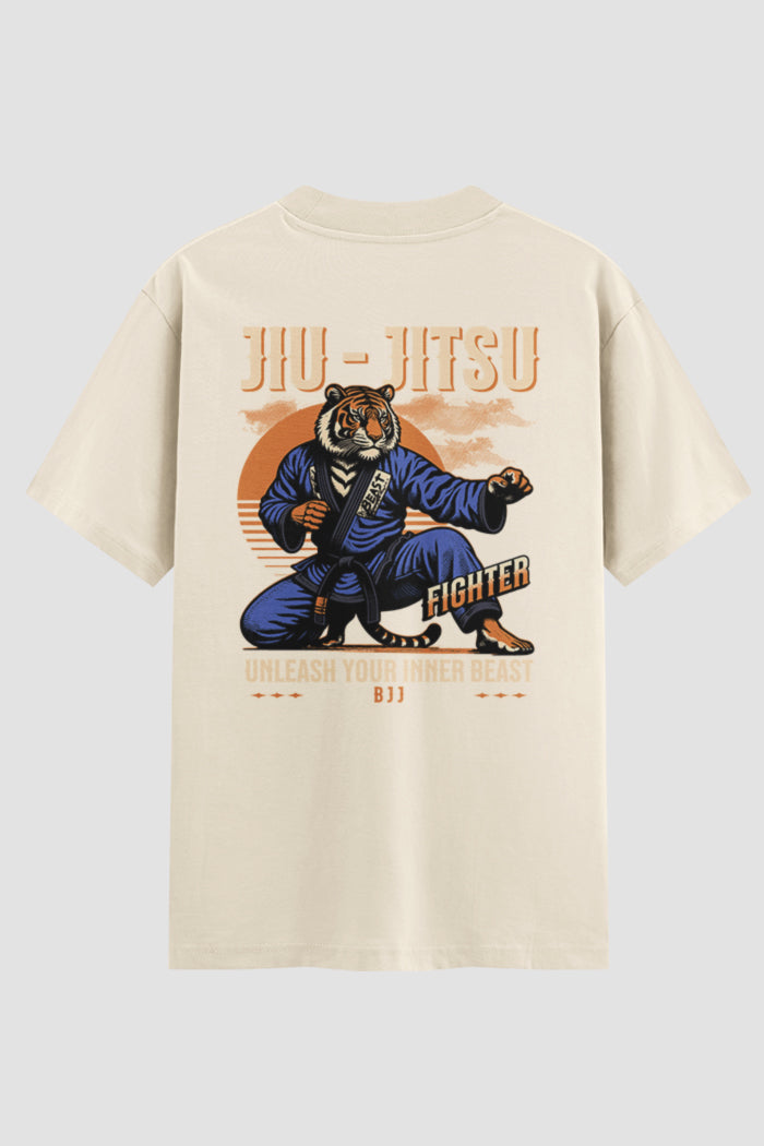 Camiseta Oversized Suedine Jiu-Jitsu Unleash Your Inner Beast