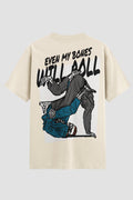 Camiseta Oversized Suedine Jiu-Jitsu  Even My Bones Will Roll