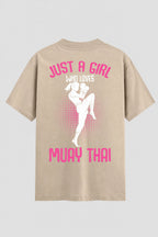 Camiseta Oversized Suedine Muay Thai Just a Girl