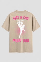 Camiseta Oversized Suedine Muay Thai Just a Girl