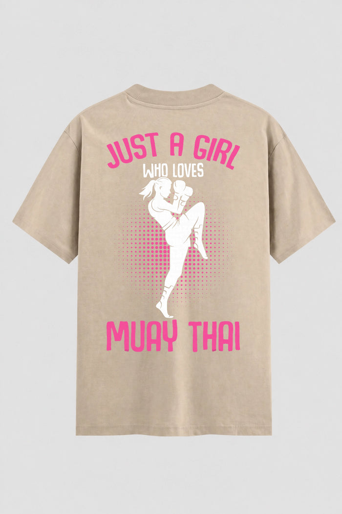 Camiseta Oversized Suedine Muay Thai Just a Girl