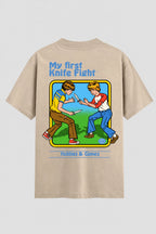 Camiseta Oversized Suedine My First Knife Fight Onfight