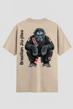 Camiseta Oversized Suedine Jiu-Jitsu Gorila Faixa Preta