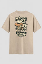 Camiseta Oversized Suedine Jiu-Jitsu mão de vaca em faixa branca modelo 02