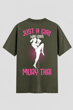 Camiseta Oversized Suedine Muay Thai Just a Girl