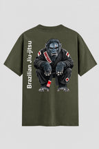 Camiseta Oversized Suedine Jiu-Jitsu Gorila Faixa Preta