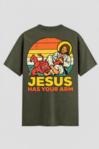 Camiseta Oversized Suedine Jiu-jitsu Jesus has your arm