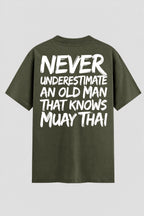 Camiseta Oversized Suedine Muay Thai Never Underestimate