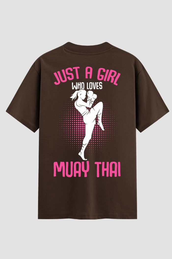 Camiseta Oversized Suedine Muay Thai Just a Girl