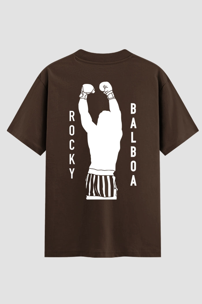 Camiseta Oversized Suedine Rocky Balboa Vertical Line