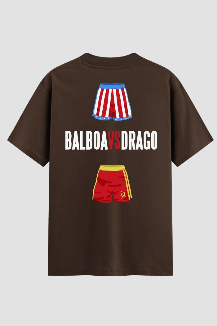 Camiseta Oversized Suedine Rocky Balboa vs Drago branco
