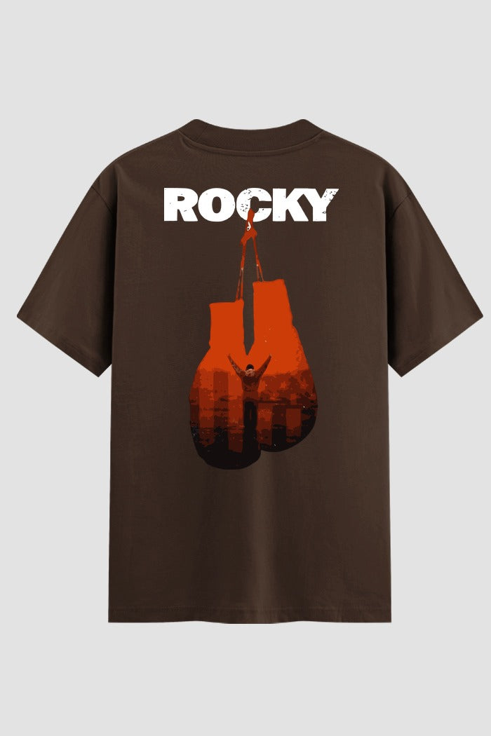 Camiseta Oversized Suedine Rocky Balboa Hanging Gloves Red