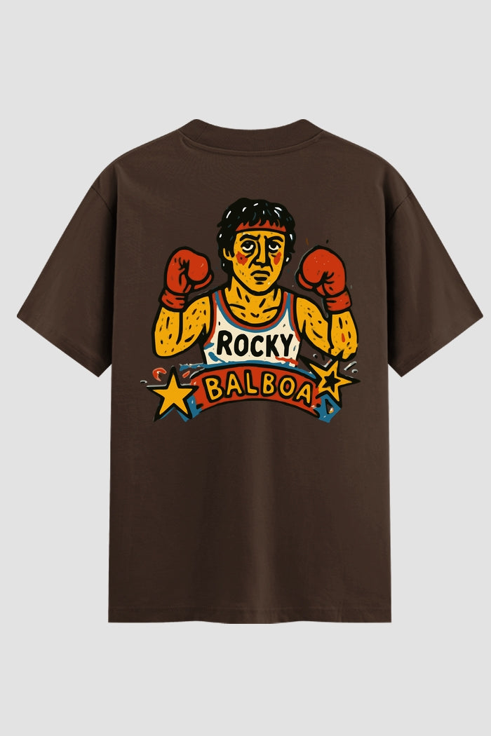Camiseta Oversized Suedine Rocky Balboa Cartoon Star