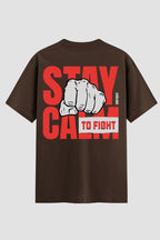 Camiseta Oversized Suedine Stay Calm To fight