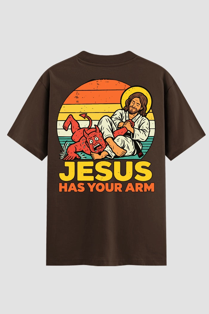 Camiseta Oversized Suedine Jiu-jitsu Jesus has your arm