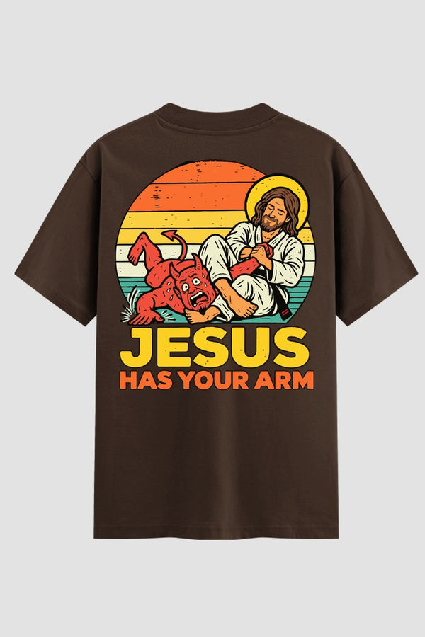 Camiseta Oversized Suedine Jiu-jitsu Jesus has your arm