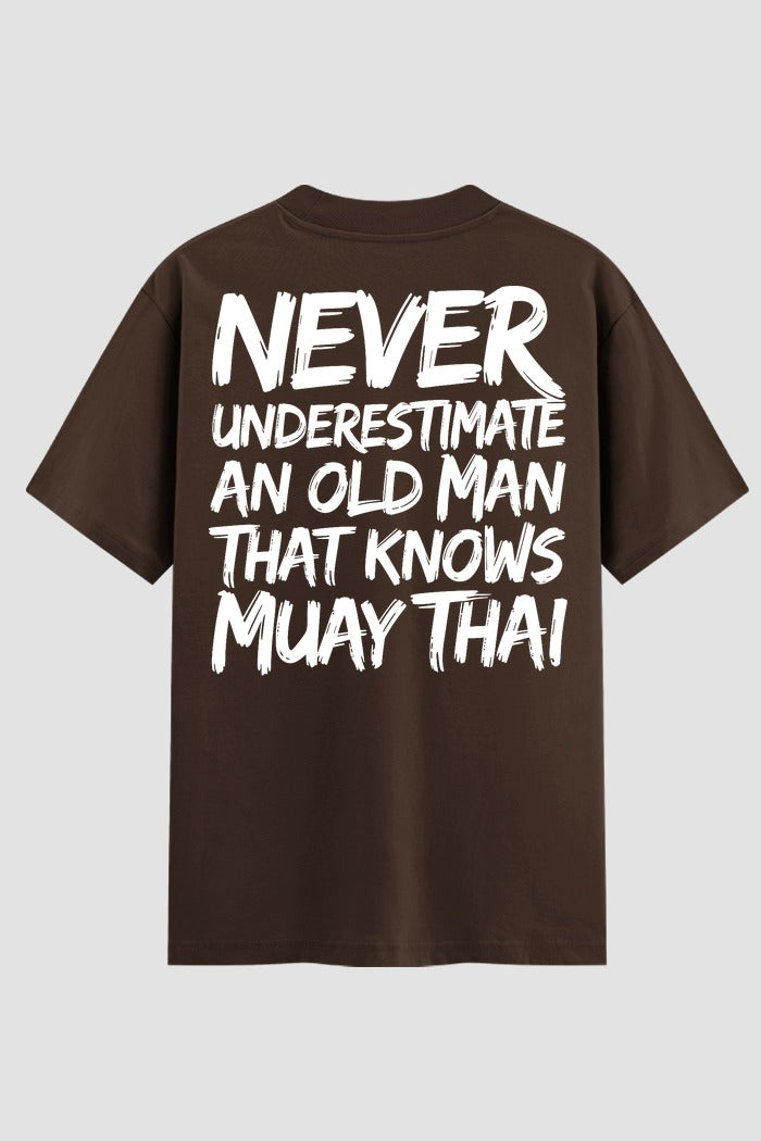Camiseta Oversized Suedine Muay Thai Never Underestimate