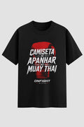 Camiseta Oversized Muay Thai  apanhar no muay thai - Estampa Frontal