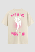 Camiseta Oversized Suedine Muay Thai Just a Girl