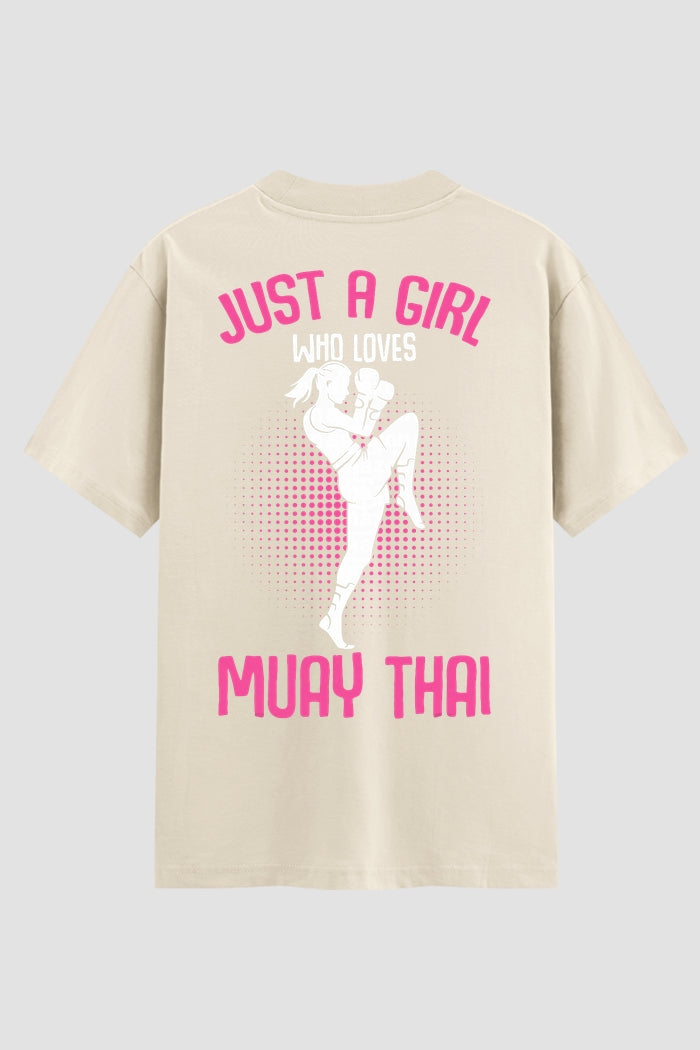Camiseta Oversized Suedine Muay Thai Just a Girl