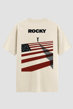 Camiseta Oversized Suedine Rocky Balboa American Flag Ring