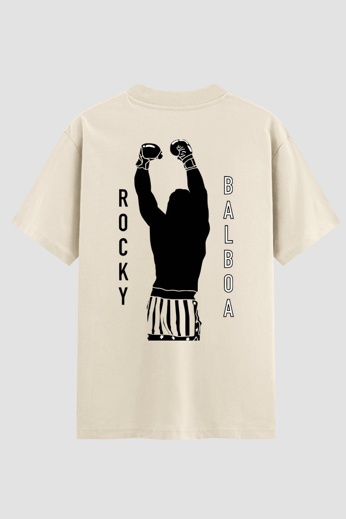 Camiseta Oversized Suedine Rocky Balboa Vertical Line