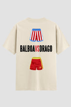 Camiseta Oversized Suedine Rocky Balboa vs Drago branco