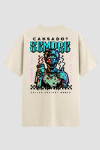 Camiseta Oversized Suedine Jiu-Jitsu Cansado Sempre