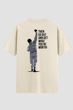 Camiseta Oversized Suedine Rocky Balboa Get What You're Worth