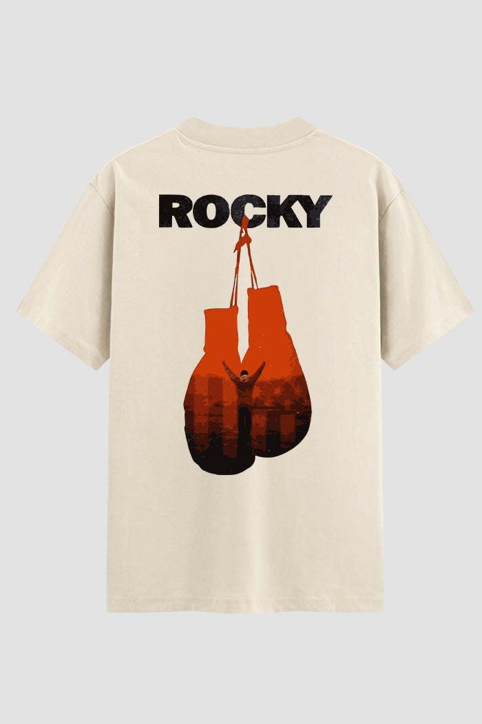 Camiseta Oversized Suedine Rocky Balboa Hanging Gloves Red